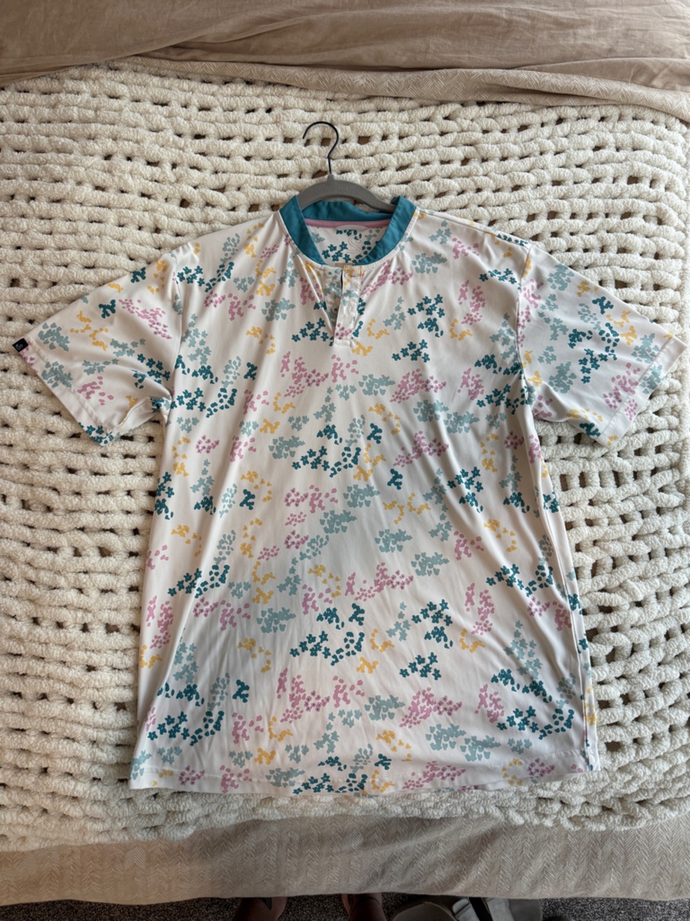 Men's Floral Blade Collar Polo